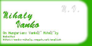 mihaly vanko business card